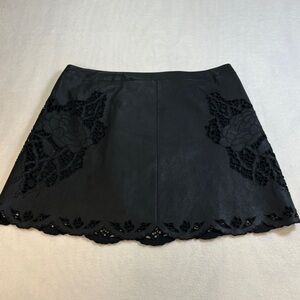 BCBGMaxAzria Black Lace Mini Skirt